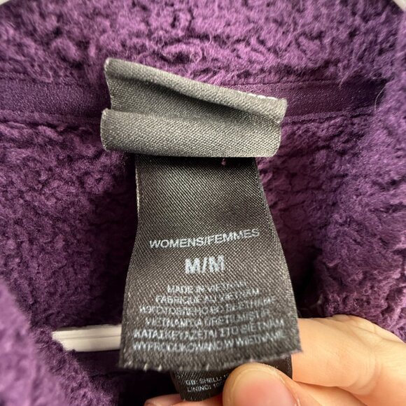 North Face Jacket Women Full Zip Fleece Soft Purple Logo Medium Long Sleeve - Picture 14 of 16